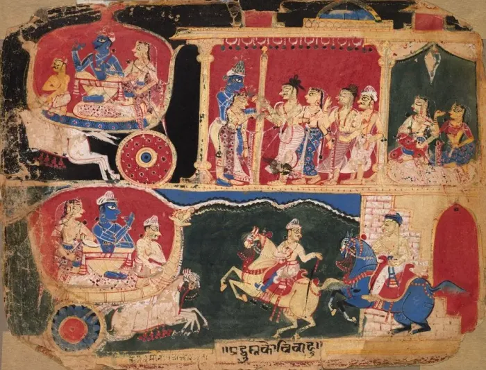 Framed Print : The Marriage of Pradyumna and Rukmavati, page from a Bhagavata Purana, c. 1525-50 Framed Print : The Marriage of Pradyumna and Rukmavati, page from a Bhagavata Purana, c. 1525-50