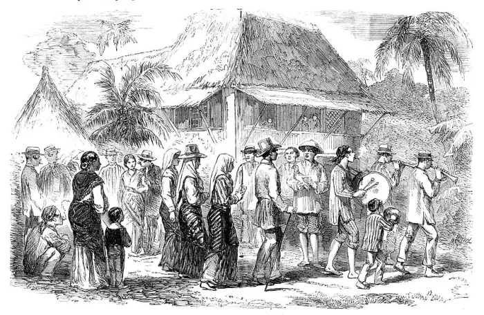 Framed Print : Marriage Procession in Manilla, 1857. Creator: Unknown Framed Print : Marriage Procession in Manilla, 1857. Creator: Unknown