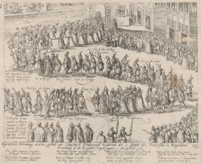 Framed Print : Marriage procession for the wedding of Elizabeth Stuart, daughter of James I Framed Print : Marriage procession for the wedding of Elizabeth Stuart, daughter of James I