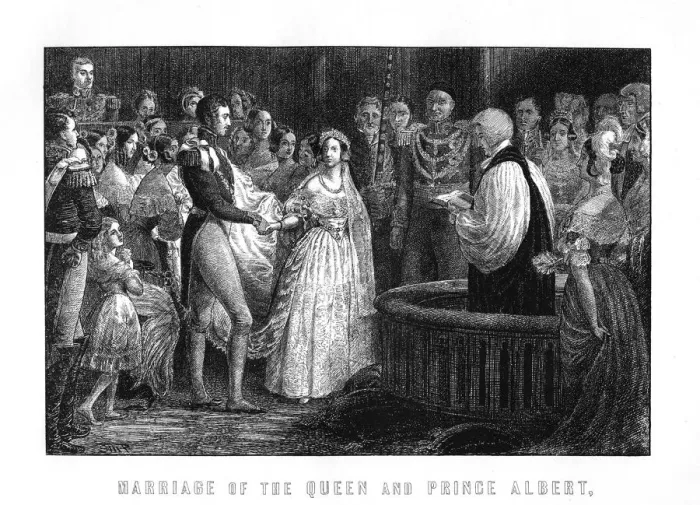 Framed Print : Marriage of Queen Victoria and Albert, Chapel Royal, St Jamess Palace, 10th February, 1840, (1899) Framed Print : Marriage of Queen Victoria and Albert, Chapel Royal, St Jamess Palace, 10th February, 1840, (1899)
