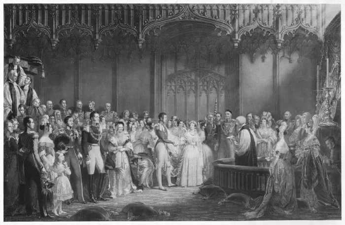 Framed Print : The Marriage of Queen Victoria and Prince Albert, c1840, (1911). Artist: George Hayter Framed Print : The Marriage of Queen Victoria and Prince Albert, c1840, (1911). Artist: George Hayter