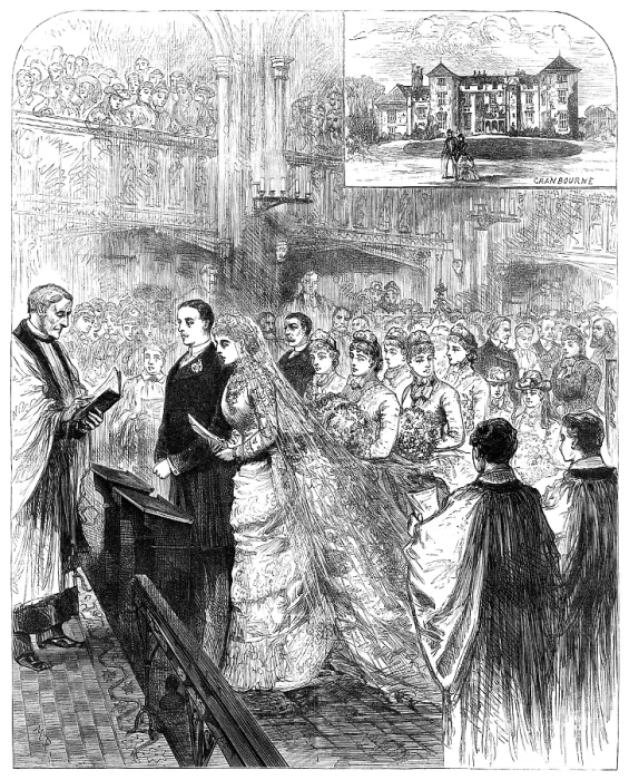 Framed Print : Marriage of the son of Lord Selborne to the daughter of the Marquis of Salisbury, 1883. Creator: Unknown Framed Print : Marriage of the son of Lord Selborne to the daughter of the Marquis of Salisbury, 1883. Creator: Unknown