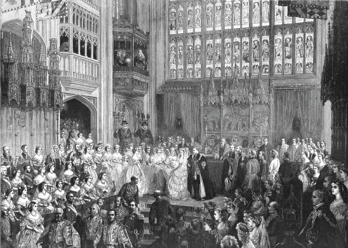 Framed Print : The Marriage of T.R.H. The Prince of Wales and The Princess Alexandra of Denmark in St.... 1891. Creator: George Housman Thomas Framed Print : The Marriage of T.R.H. The Prince of Wales and The Princess Alexandra of Denmark in St.... 1891. Creator: George Housman Thomas