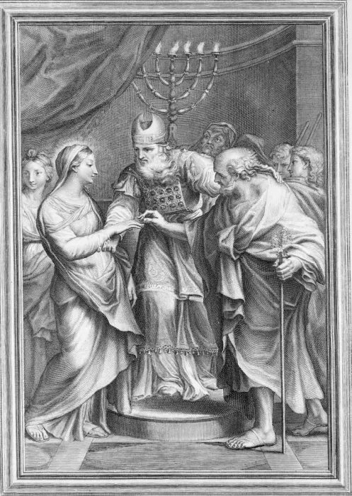 Framed Print : Marriage of the Virgin, 1645-1724. Creator: Benoit Farjat Framed Print : Marriage of the Virgin, 1645-1724. Creator: Benoit Farjat