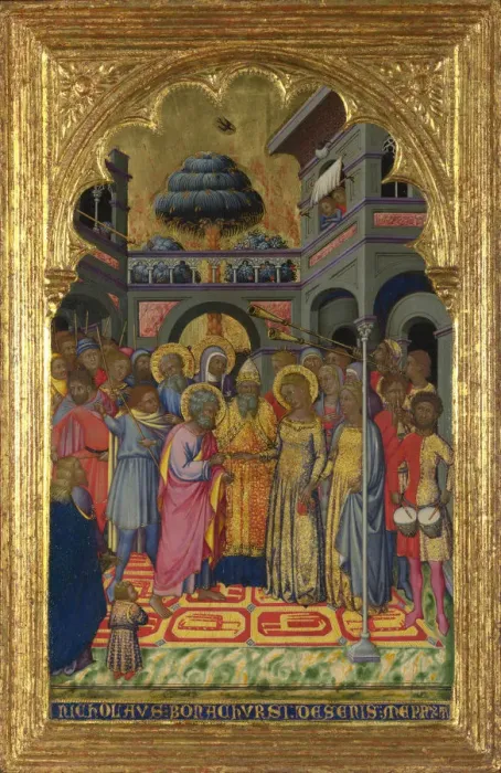 Framed Print : The Marriage of the Virgin, ca 1380. Artist: Niccolo di Bonaccorso (active 1370-1388) Framed Print : The Marriage of the Virgin, ca 1380. Artist: Niccolo di Bonaccorso (active 1370-1388)