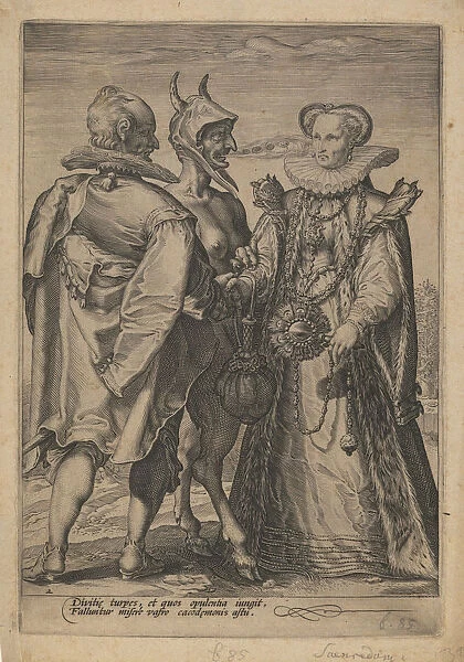 Marriage for Wealth Officiated by the Devil, ca. 1600. Artist: Saenredam, Jan (1565-1607)