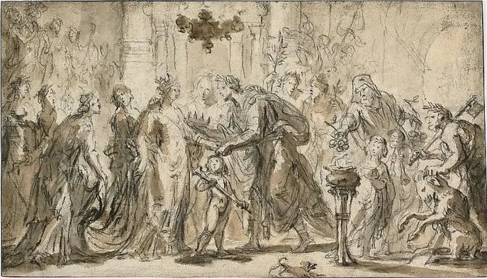Framed Print : The Marriage of Zenobia and Odenatus, n.d. Creator: Justus van Egmont Framed Print : The Marriage of Zenobia and Odenatus, n.d. Creator: Justus van Egmont