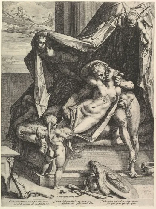 Framed Print : Mars and Venus, 1588. Creator: Hendrik Goltzius Framed Print : Mars and Venus, 1588. Creator: Hendrik Goltzius