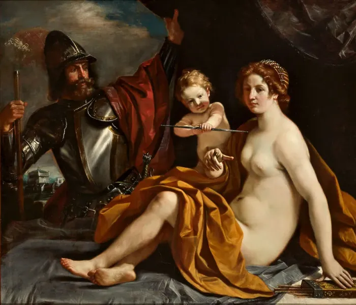 Framed Print : Mars and Venus, 1634. Creator: Guercino (1591-1666) Framed Print : Mars and Venus, 1634. Creator: Guercino (1591-1666)