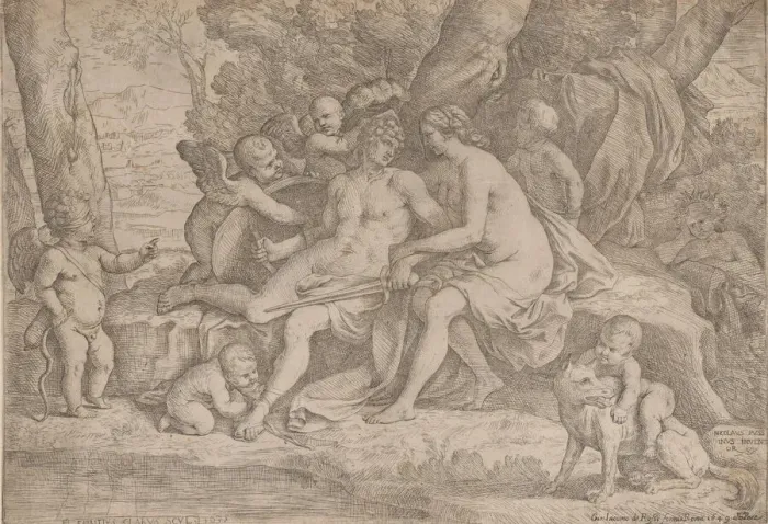 Framed Print : Mars and Venus, 1635-49. Creator: Fabrizio Chiari Framed Print : Mars and Venus, 1635-49. Creator: Fabrizio Chiari