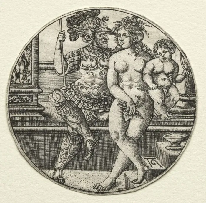 Framed Print : Mars, Venus, and Cupid, 1520s. Creator: Allaert Claesz (Netherlandish, fl. 1508-1534) Framed Print : Mars, Venus, and Cupid, 1520s. Creator: Allaert Claesz (Netherlandish, fl. 1508-1534)