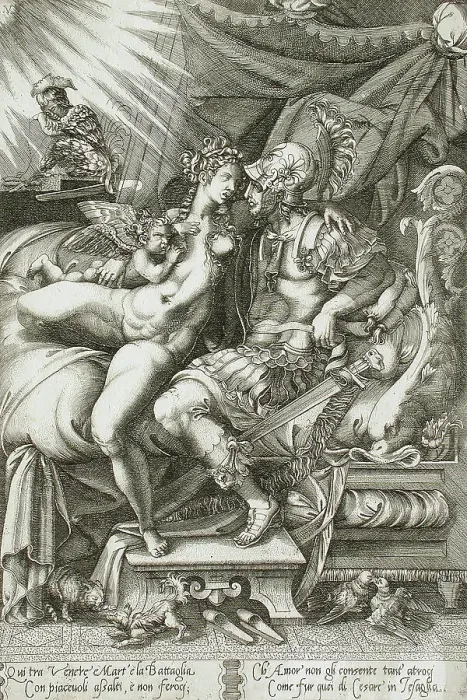 Framed Print : Mars and Venus (image 1 of 2), 16th century. Creator: Enea Vico Framed Print : Mars and Venus (image 1 of 2), 16th century. Creator: Enea Vico