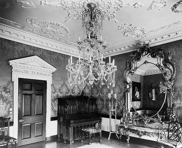 Marsden J. Perry home, Providence, Rhode Island. Interior scene, detail... between 1900 and 1950. Creator: Frances Benjamin Johnston