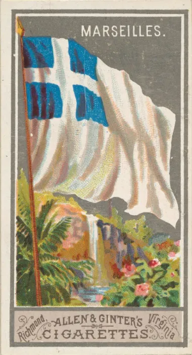 Framed Print : Marseilles, from the City Flags series (N6) for Allen & Ginter Cigarettes Brands Framed Print : Marseilles, from the City Flags series (N6) for Allen & Ginter Cigarettes Brands