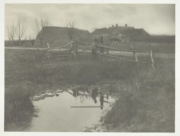 Framed Print : A Marsh Farm, 1886. Creator: Peter Henry Emerson