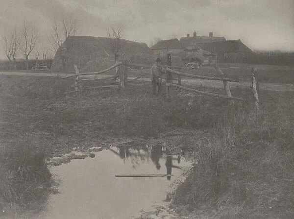 A Marsh Farm, 1886. Creators: Dr Peter Henry Emerson, Thomas Frederick Goodall
