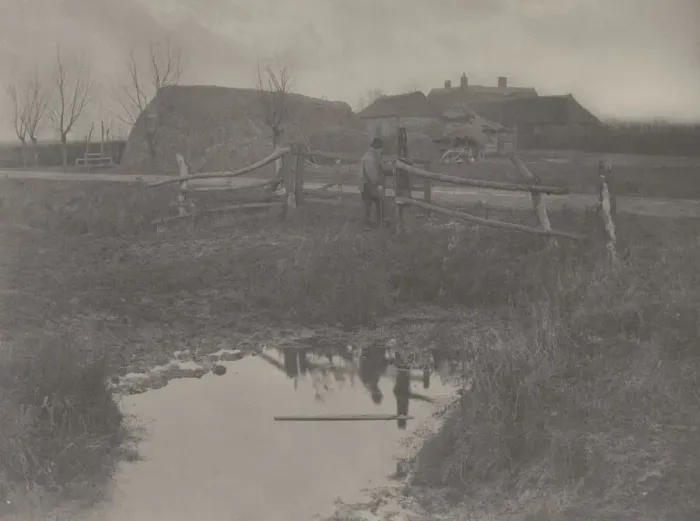 Framed Print : A Marsh Farm, 1886. Creators: Dr Peter Henry Emerson, Thomas Frederick Goodall Framed Print : A Marsh Farm, 1886. Creators: Dr Peter Henry Emerson, Thomas Frederick Goodall