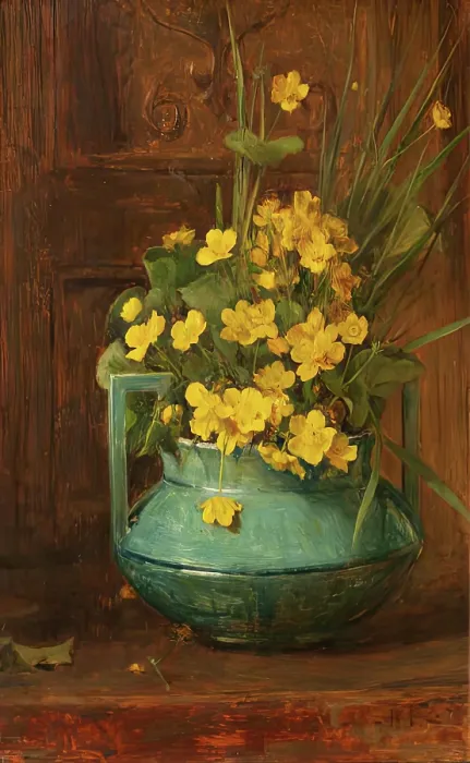 Framed Print : Marsh Marigolds, 1878. Creator: George Reid Framed Print : Marsh Marigolds, 1878. Creator: George Reid