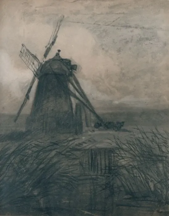 Framed Print : A Marsh Mill, c1840. Artist: Thomas Lound Framed Print : A Marsh Mill, c1840. Artist: Thomas Lound