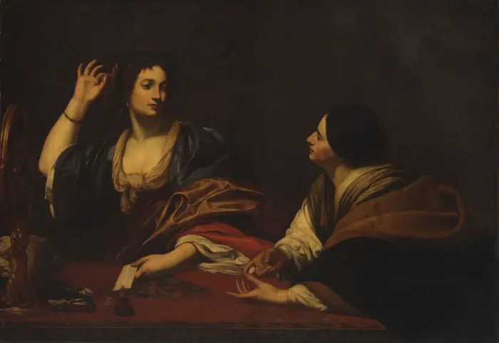Framed Print : Martha Scolding Her Vain Sister Mary Magdalene, 17th century. Creator: Unknown