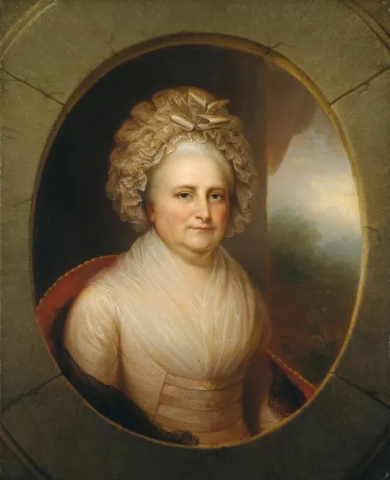 Framed Print : Martha Washington, ca. 1850. Creators: Rembrandt Peale, Martha Washington Framed Print : Martha Washington, ca. 1850. Creators: Rembrandt Peale, Martha Washington