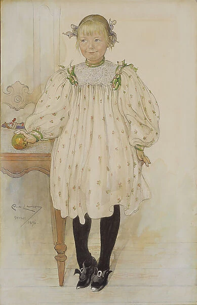 Martha Winslow as a Girl, 1896. Creator: Carl Larsson