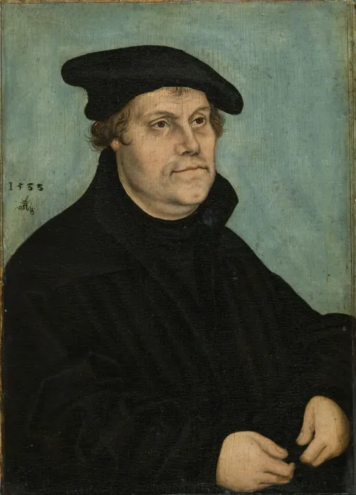 Framed Print : Martin Luther (1483-1546) at the Age of 50, 1533. Artist: Cranach, Lucas, the Elder (1472-1553) Framed Print : Martin Luther (1483-1546) at the Age of 50, 1533. Artist: Cranach, Lucas, the Elder (1472-1553)