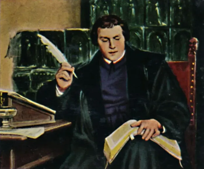 Framed Print : Martin Luther 1483-1546. - Gemalde von Thumann, 1934 Framed Print : Martin Luther 1483-1546. - Gemalde von Thumann, 1934