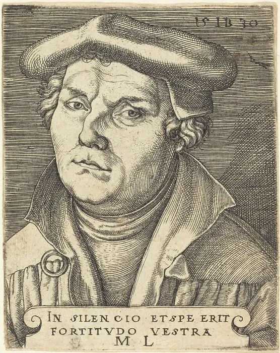 Framed Print : Martin Luther, 1530. Creator: Master I. B Framed Print : Martin Luther, 1530. Creator: Master I. B