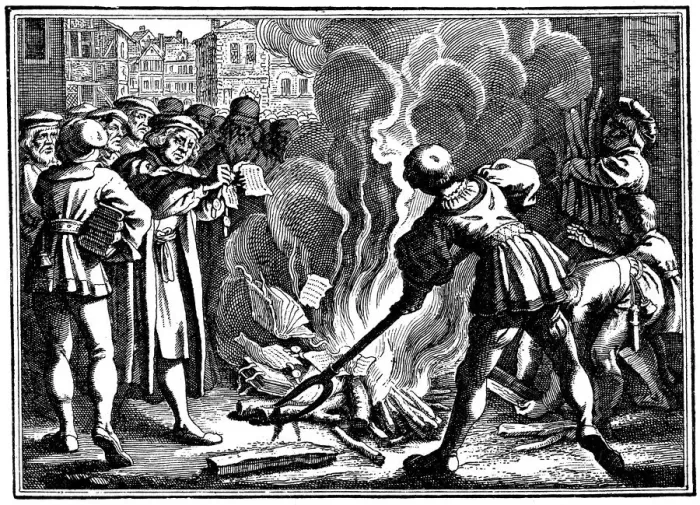 Framed Print : Martin Luther burning the Papal Bull, 1520 Framed Print : Martin Luther burning the Papal Bull, 1520