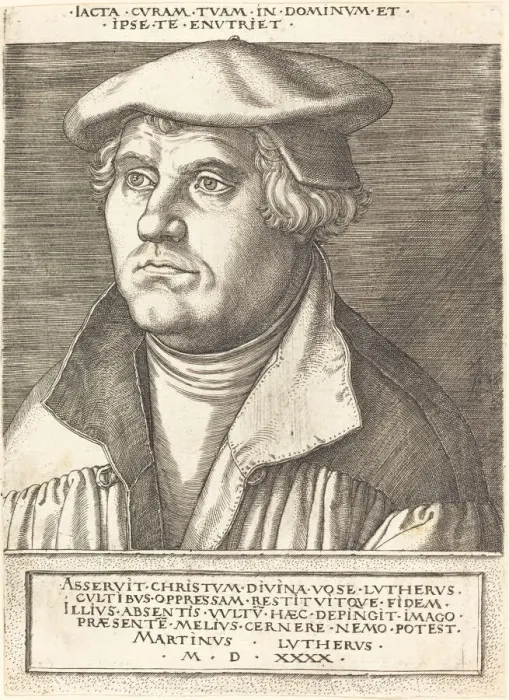 Framed Print : Martin Luther. Creator: Heinrich Aldegrever Framed Print : Martin Luther. Creator: Heinrich Aldegrever
