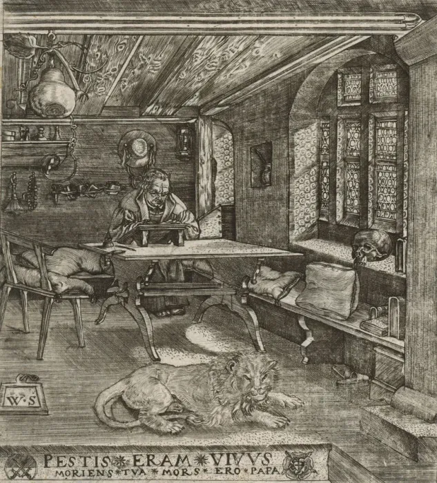 Framed Print : Martin Luther as Saint Jerome in his Cell, c. 1580 Framed Print : Martin Luther as Saint Jerome in his Cell, c. 1580