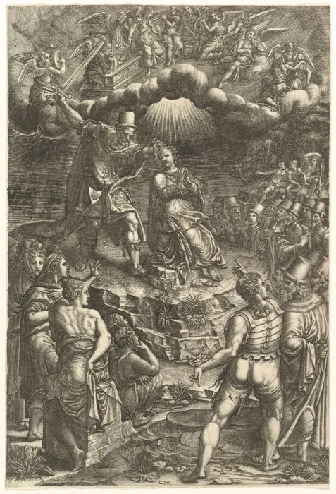 Framed Print : The Martrydom of St. Barbara, late 1570s. Creator: Giorgio Ghisi Framed Print : The Martrydom of St. Barbara, late 1570s. Creator: Giorgio Ghisi