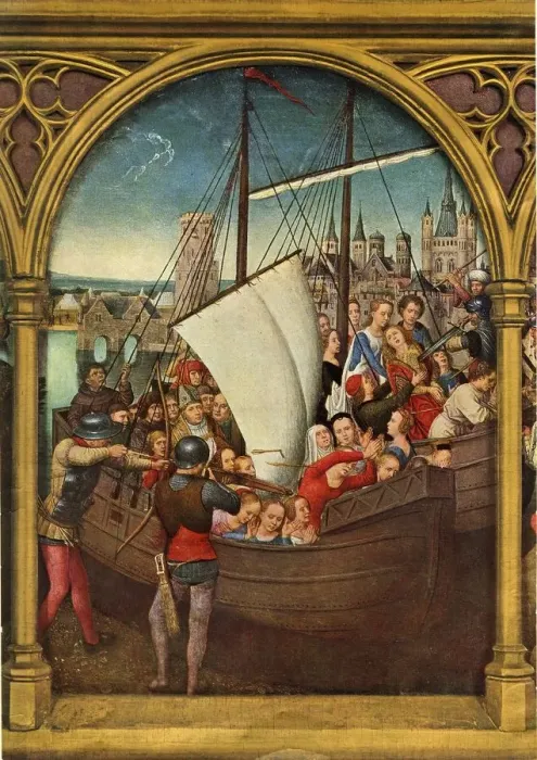 Framed Print : The Martydom of the Virgins, 1489. Creator: Hans Memling Framed Print : The Martydom of the Virgins, 1489. Creator: Hans Memling