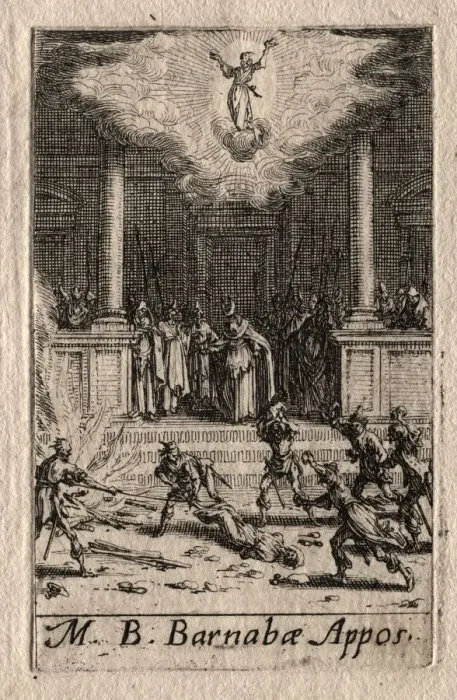 Framed Print : The Martyrdom of the Apostles: St. Barnabas. Creator: Jacques Callot (French, 1592-1635) Framed Print : The Martyrdom of the Apostles: St. Barnabas. Creator: Jacques Callot (French, 1592-1635)