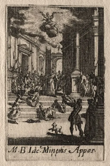 Framed Print : The Martyrdom of the Apostles: St. James the Less. Creator: Jacques Callot (French, 1592-1635) Framed Print : The Martyrdom of the Apostles: St. James the Less. Creator: Jacques Callot (French, 1592-1635)