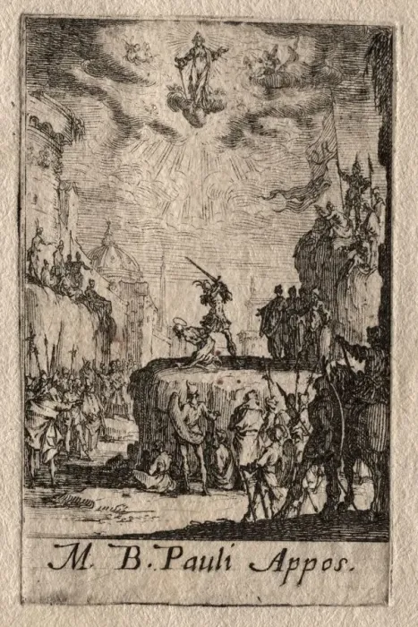 Framed Print : The Martyrdom of the Apostles: St. Paul. Creator: Jacques Callot (French, 1592-1635) Framed Print : The Martyrdom of the Apostles: St. Paul. Creator: Jacques Callot (French, 1592-1635)