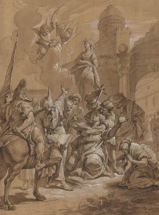 Framed Print : Martyrdom of a Female Saint, 18th century. Creator: Francesco Fontebasso Framed Print : Martyrdom of a Female Saint, 18th century. Creator: Francesco Fontebasso