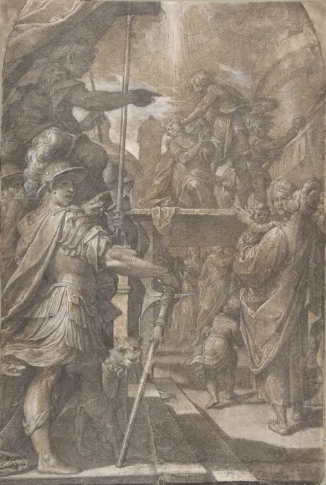 Framed Print : Martyrdom of a Female Saint (Agnes?), 1605-9. Creator: Camillo Procaccini Framed Print : Martyrdom of a Female Saint (Agnes?), 1605-9. Creator: Camillo Procaccini