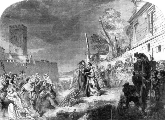 Framed Print : The martyrdom of Ridley and Latimer, Oxford, 1856. Artist: George Hayter Framed Print : The martyrdom of Ridley and Latimer, Oxford, 1856. Artist: George Hayter
