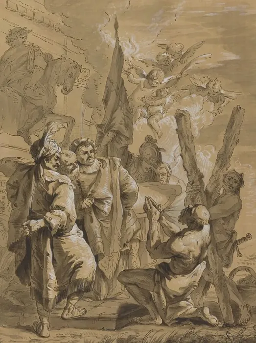 Framed Print : Martyrdom of Saint Andrew, 18th century. Creator: Francesco Fontebasso Framed Print : Martyrdom of Saint Andrew, 18th century. Creator: Francesco Fontebasso