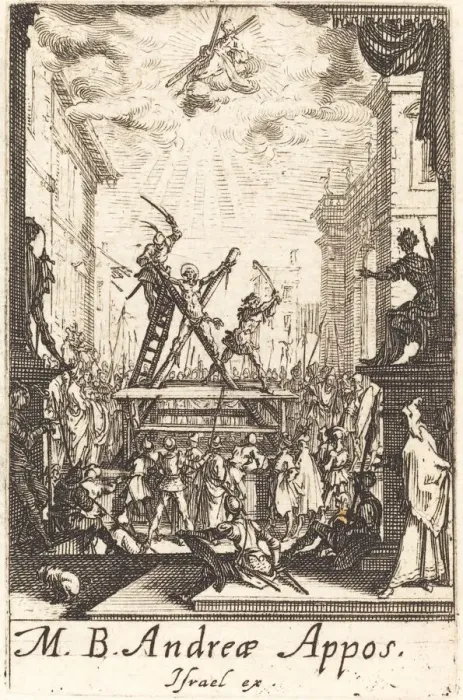 Framed Print : The Martyrdom of Saint Andrew, c. 1634 / 1635. Creator: Jacques Callot Framed Print : The Martyrdom of Saint Andrew, c. 1634 / 1635. Creator: Jacques Callot