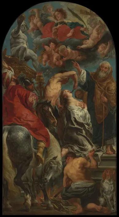 Framed Print : The Martyrdom of Saint Apollonia, 1628. Creator: Jacob Jordaens I Framed Print : The Martyrdom of Saint Apollonia, 1628. Creator: Jacob Jordaens I
