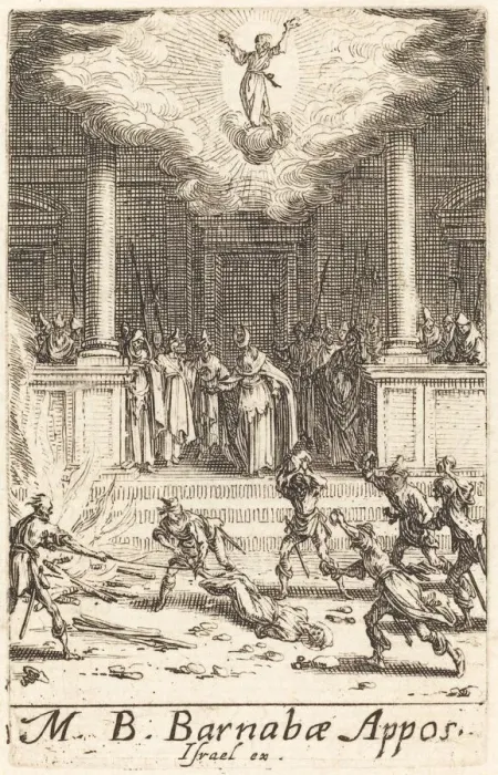 Framed Print : The Martyrdom of Saint Barnabas, c. 1634 / 1635. Creator: Jacques Callot Framed Print : The Martyrdom of Saint Barnabas, c. 1634 / 1635. Creator: Jacques Callot