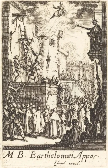 Framed Print : The Martyrdom of Saint Bartholomew, c. 1634 / 1635. Creator: Jacques Callot Framed Print : The Martyrdom of Saint Bartholomew, c. 1634 / 1635. Creator: Jacques Callot