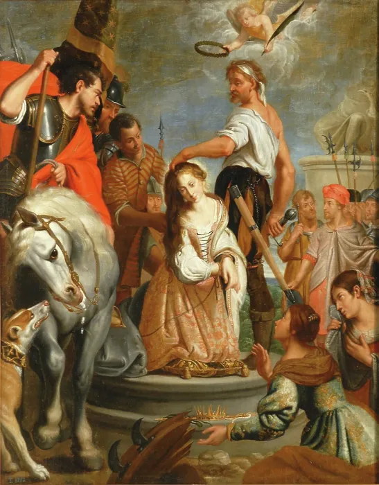 Framed Print : The Martyrdom of Saint Catherine, 1620. Creator: Dyck, Sir Anthony van (1599-1641) Framed Print : The Martyrdom of Saint Catherine, 1620. Creator: Dyck, Sir Anthony van (1599-1641)