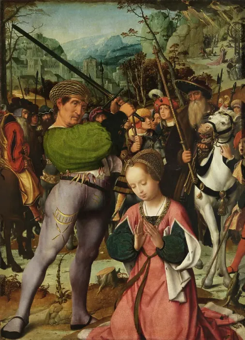 Framed Print : The Martyrdom of Saint Catherine of Alexandria, 1500-1510. Creator: Jan Provoost Framed Print : The Martyrdom of Saint Catherine of Alexandria, 1500-1510. Creator: Jan Provoost