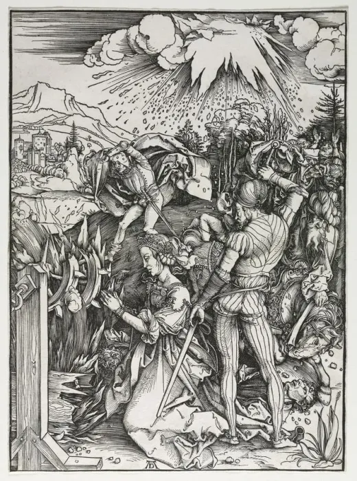 Framed Print : The Martyrdom of Saint Catherine of Alexandria, c. 1497. Creator: Albrecht Dürer (German Framed Print : The Martyrdom of Saint Catherine of Alexandria, c. 1497. Creator: Albrecht Dürer (German