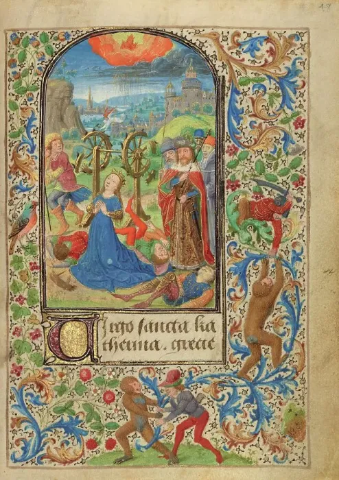 Framed Print : The Martyrdom of Saint Catherine; Prayer Book of Charles the Bold, 1469. Creator: Lieven van Lathem Framed Print : The Martyrdom of Saint Catherine; Prayer Book of Charles the Bold, 1469. Creator: Lieven van Lathem