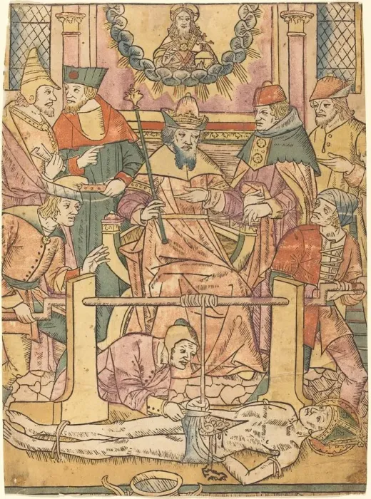 Framed Print : The Martyrdom of Saint Erasmus, 1480 / 1490. Creator: Unknown Framed Print : The Martyrdom of Saint Erasmus, 1480 / 1490. Creator: Unknown